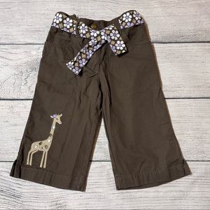 Gymboree Brown Jeweled  Giraffe Cropped Pants Girl 5T